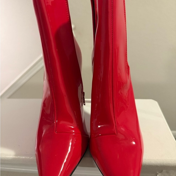 INC Womens Red Comfort Goring Katalina Pointed Toe Stiletto Zip-Up Booties 10.5 - Picture 3 of 12